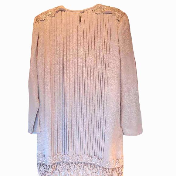 In The Mood Women's Skirt Set Pink Jacquard Tunic Top Micro-pleated Lace Midi 14 - Picture 8 of 16